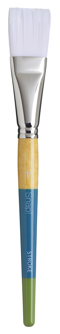 Princeton Snap! White Taklon Short Handle Brush-Brush Stroke 1"